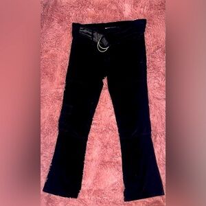Black Vintage Velvet Low Rise Jeans